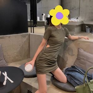 Slim olive bodycon dress 

elasticity

Only tried